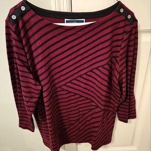 Women's Burgundy striped sweater
